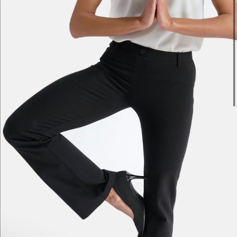Betabrand black straight leg pants